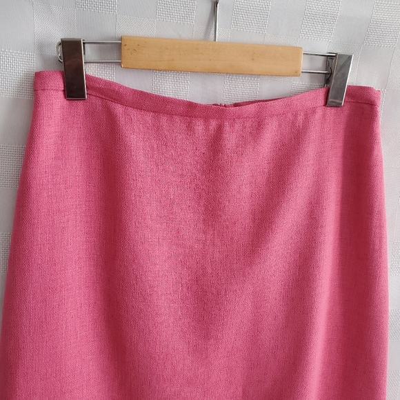 3 for $50 *CONRAD C Pink Knit Ruffled Skirt Knee Length Office Clueless Elle 90s - Picture 3 of 7